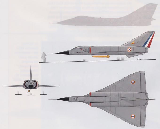 Аванпроект LZI-43 представлял собой компромисс между размерами и характеристиками. Были рассмотрены различные варианты больших и меньших размеров (сверху представлен выкрашенный в серый цвет силуэт истребителя Mirage 4000)