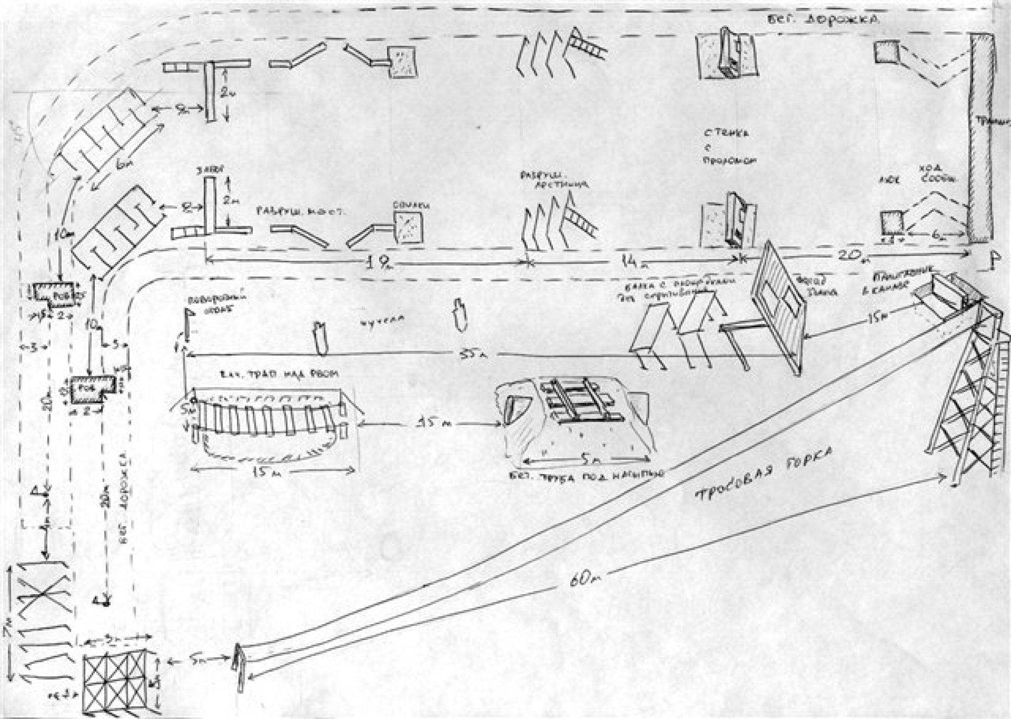 Огненно штурмовая полоса препятствий схема