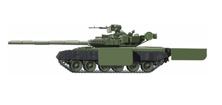 Т-80БВ с навесными модулями для транспортировки грузов и пехоты