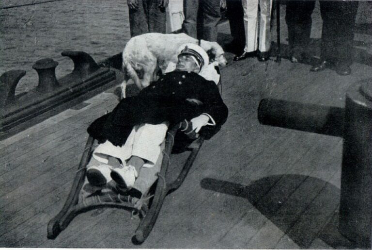 Раненый Хорти на борту «Новары»