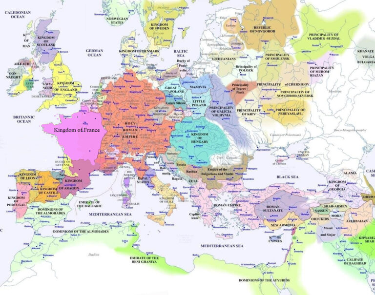 Карта Западной Европы после победы катаров