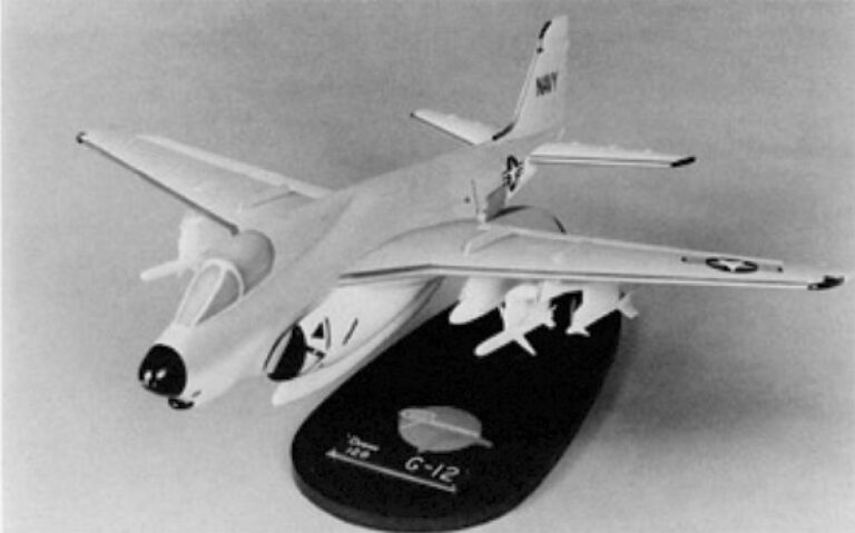 модель проекта палубного ударного самолета Grumman Design 128G-12 (secretprojects)
