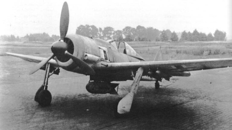 Fw.190F-8 с подкрыльевыми бомбами SC50 и подфюзеляжной SC500