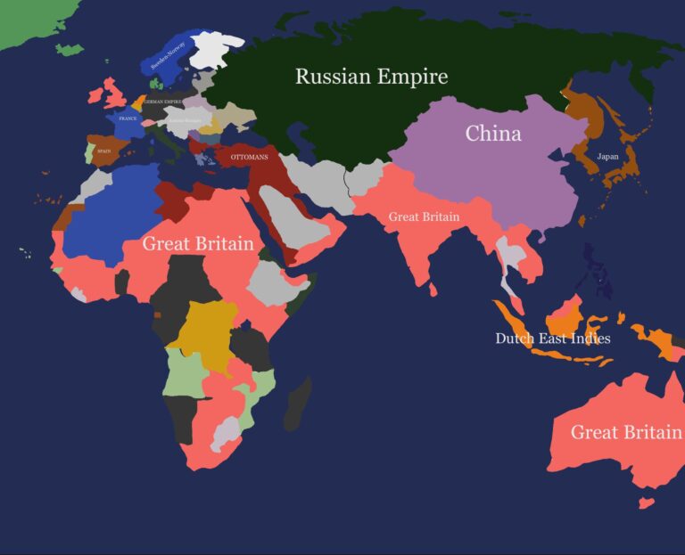 Карта мира по состоянию на 1906 год