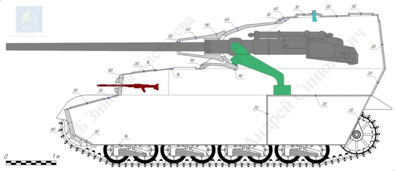 Бронирование истребителя танков Panzerjäger IV (K) mit 8.8 cm PaK 43 L/71. Источник: КБ ЗА, автор чертежа - Андрей Синюкович; основано на документе RH 8/3935K1 из Bundesarchiv;