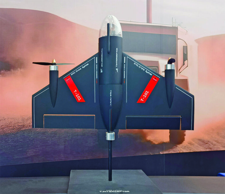 Многоразовый беспилотный перехватчик T.Interceptor T-101 от тайваньской компании Tron Future с радаром с фазированной решеткой под прозрачным обтекателем. Dubaiexpo.com