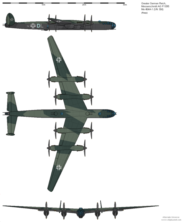 Главный стратегический послевоенный бомбардировщик победившего Третьего Рейха. Messerschmitt Me 464