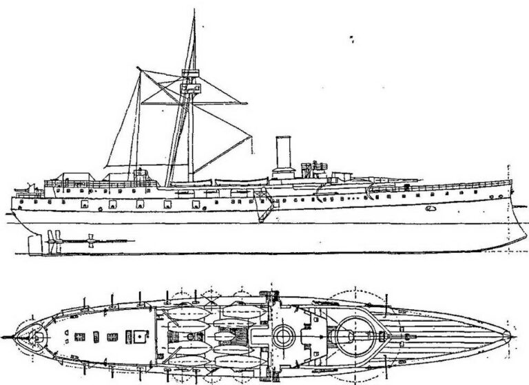 Крейсера "Ицукусима" и "Хасидате". (Сведения о кораблях, опубликованные в английском справочнике "JANE'S FIGHTING SHIPS". 1909)