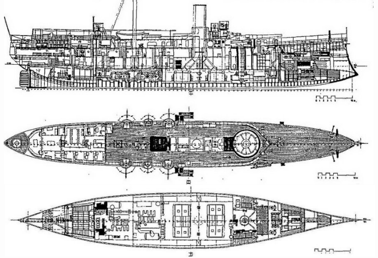 Маленький крейсер с большой пушкой. Бронепалубный крейсер «Мацусима». Япония