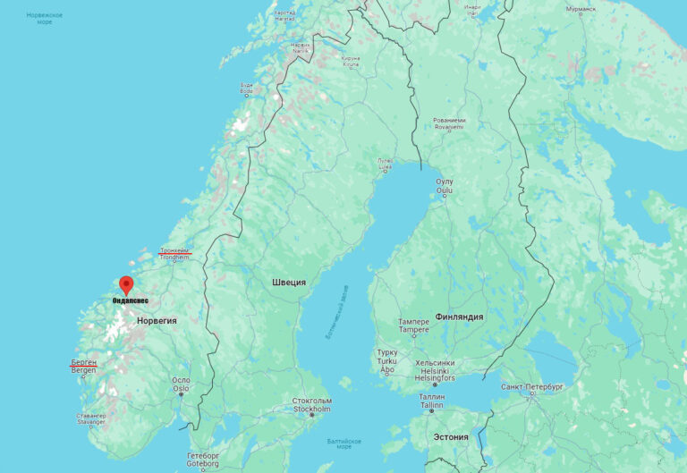 Ондалснес на карте Норвегии