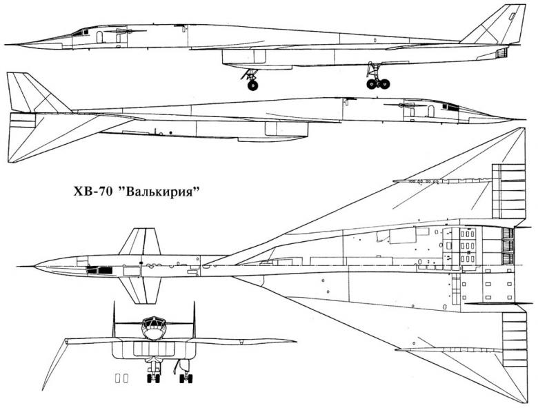 Сверхзвуковой стратегический бомбардировщик XB-70 Valkyrie («Валькирия»). США