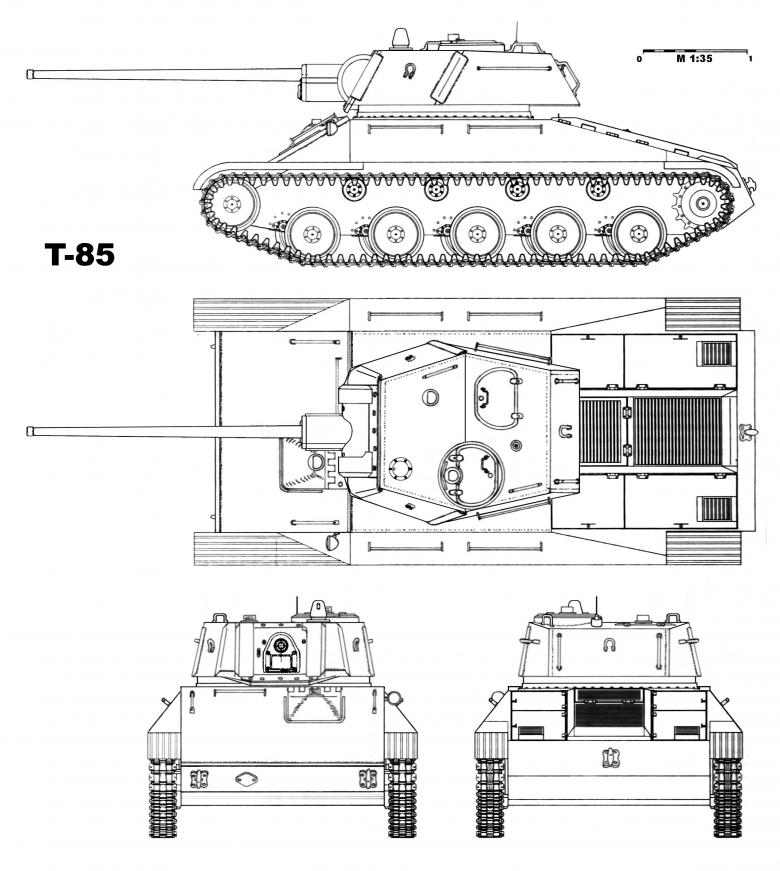 Чертеж советского танка