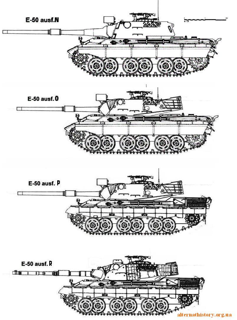 Линейка танков Е-50 60-х годов. Германия