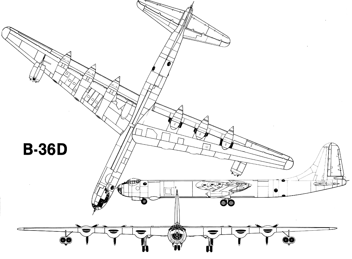 Convair B-36 Peacemaker (США)  – венец развития поршневых бомбардировщиков.