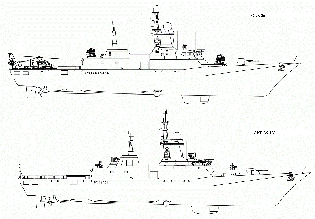 Проекты корветов СКБ 86-1 и 86-1М для флота России.