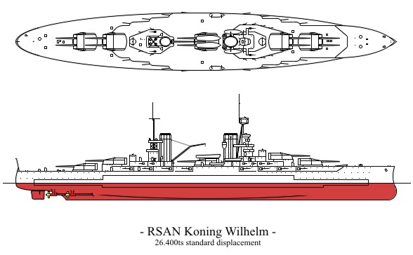 Альтернативный линкор класса «Koning Willem». Южноафриканская Империя