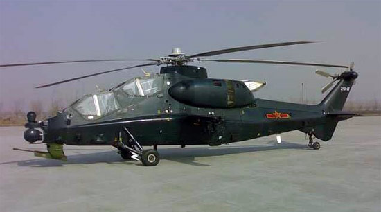 Китайский ударный вертолёт WZ-10.