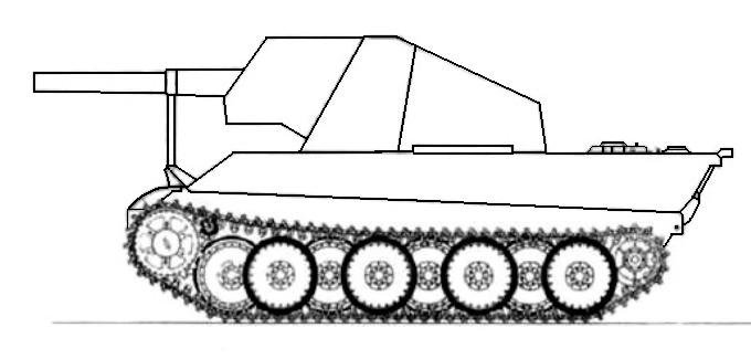 САУ на базе Пантеры со 150 мм полевой гаубицей sFH18