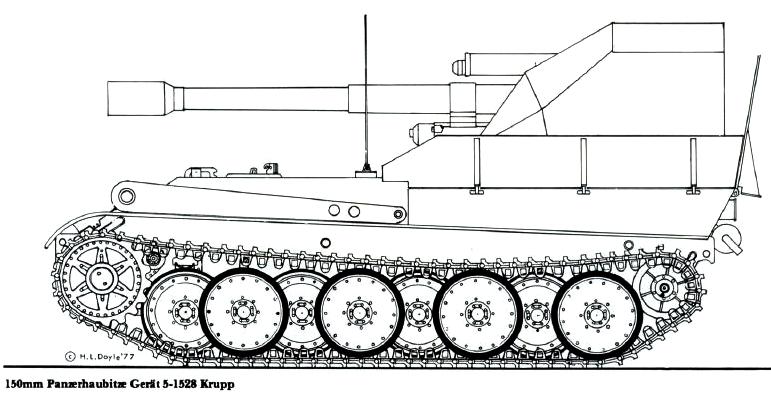 САУ на базе Пантере со 150 мм гаубицей - 150mm Panzerhaubitze
