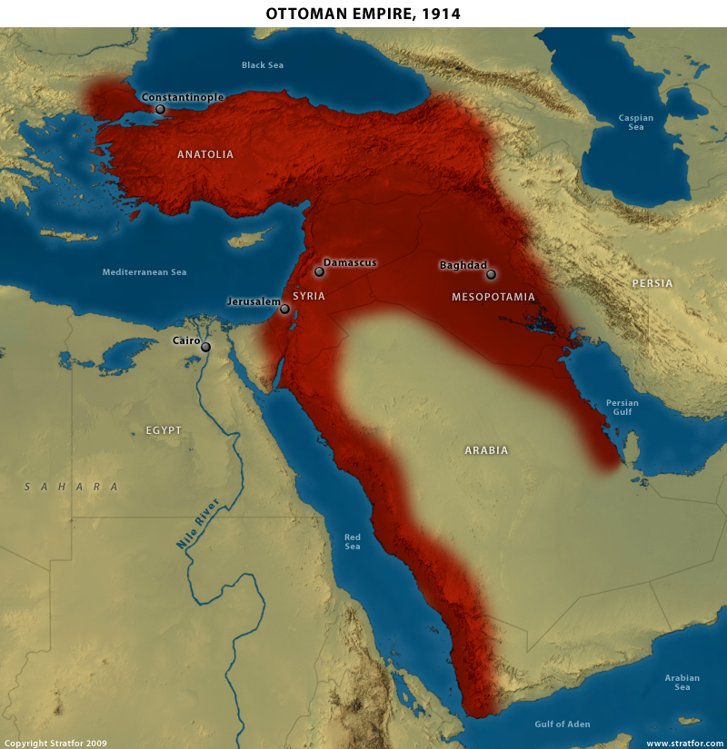 Карта Османской Империи после Второй Мировой Войны