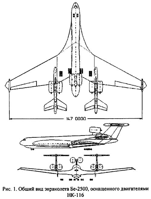 Сверхтяжелый транспортный самолет-амфибия Бе-2500. СССР/Россия