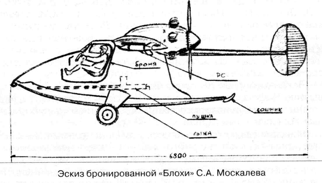 Эскиз самолёта "Блоха"