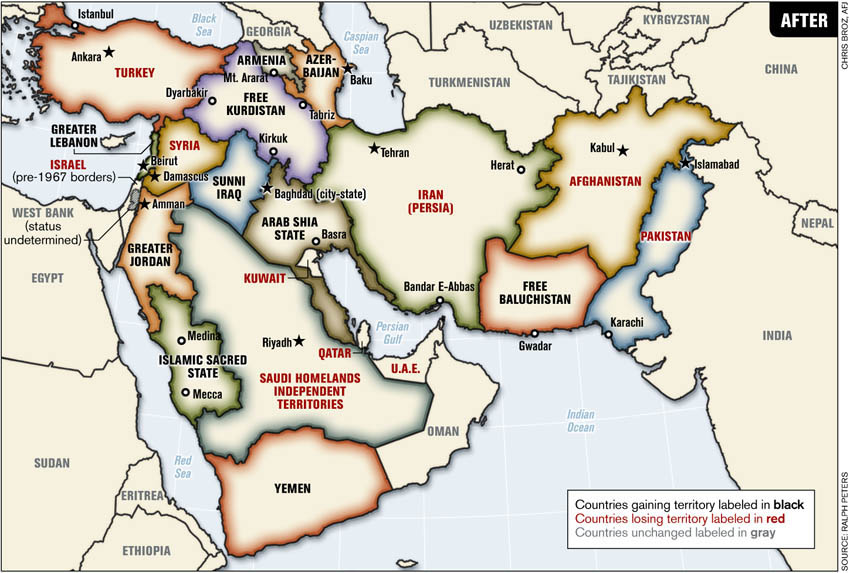 Будущая карта Ближнего Востока.