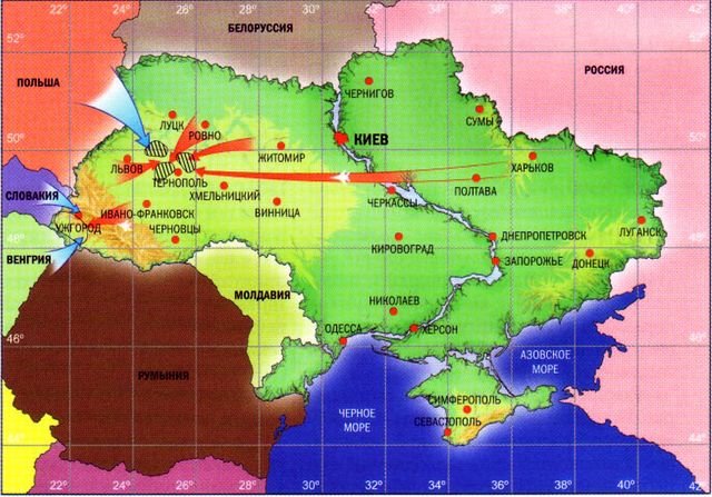 Возможные сценарии войны на территории Украине.