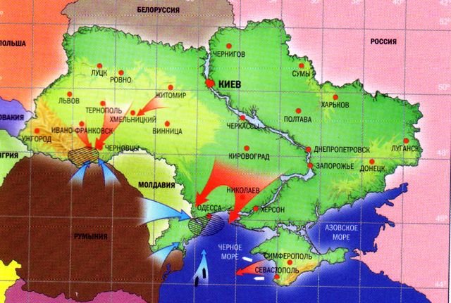 Возможные сценарии войны на территории Украине.