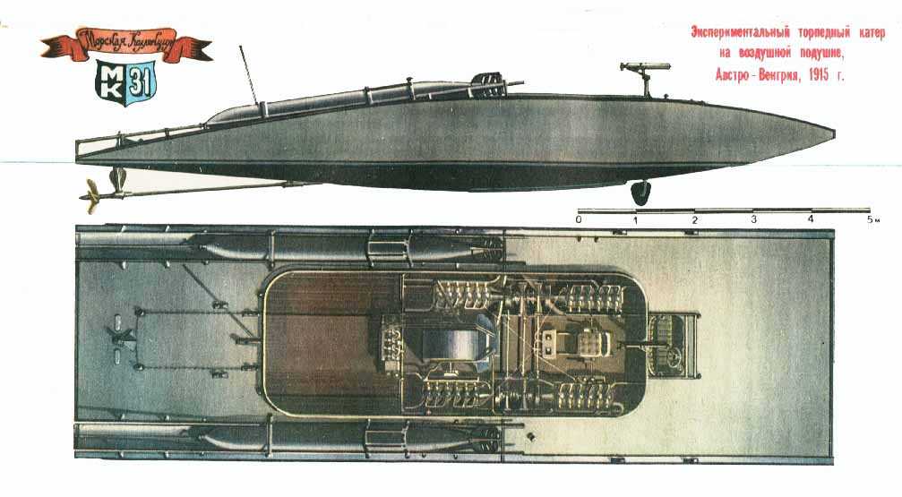 Австро-Венгерский торпедный катер га воздушной подушке (1915 год)