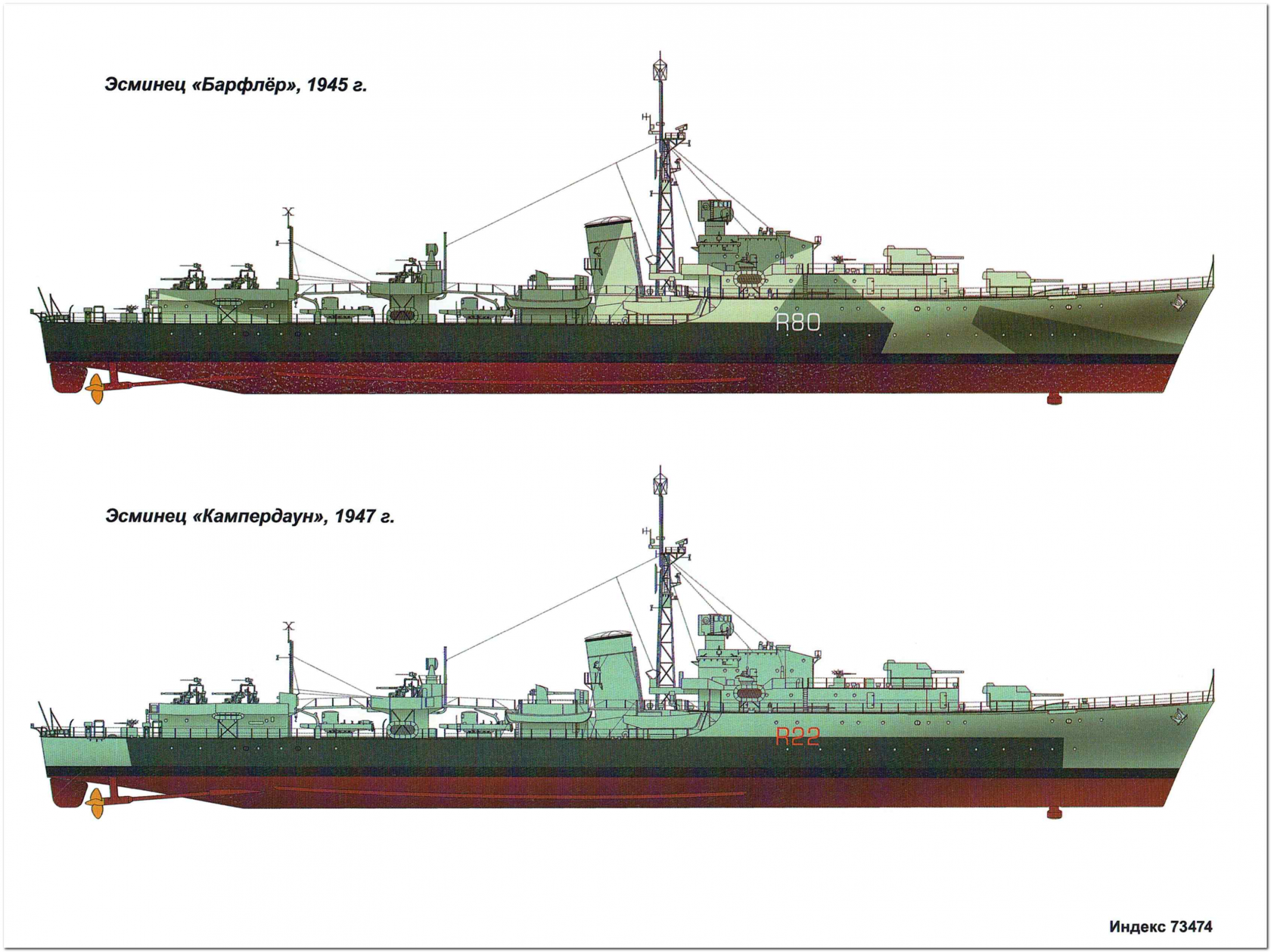 «Битвы» Королевского флота (Эсминцы типа «Бэттл»). Морская Коллекция №5 от 2010 года. Скачать