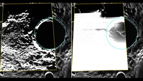 Новые снимки аппарата Messenger подтвердили наличие залежей льда в полярных районах Меркурия