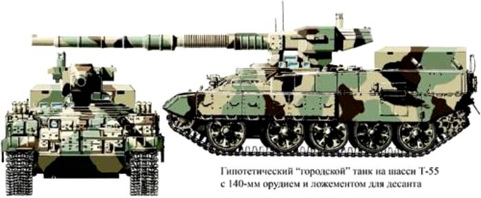 Модернизация Т-55 для боёв в городе.