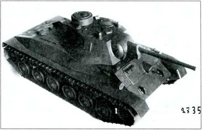 Деревянный макет танка А-43.