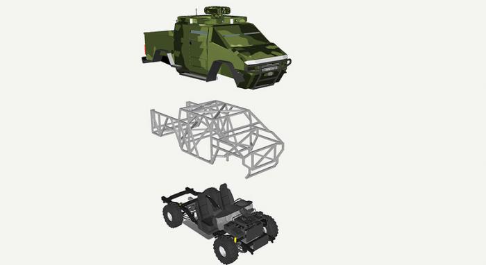 Сухопутная беспилотная патрульно-боевая машина "УКРОП"