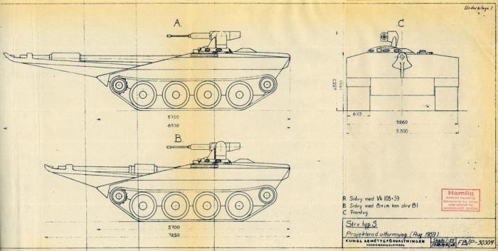 Так изначально выглядел Strv S, август 1959 года - Удивительный танк Strv 103 | Военно-исторический портал Warspot.ru