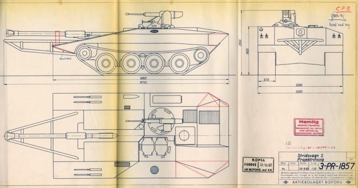 Переработанный вариант Strv S, август 1960 года - Удивительный танк Strv 103 | Военно-исторический портал Warspot.ru