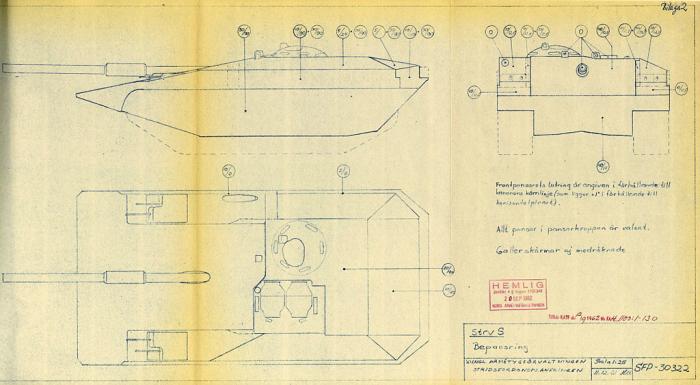 Конфигурация Strv S по результатам первых испытаний. Как можно заметить, от турели с 20-мм пушкой automatkanon m/45B конструкторы уже отказались - Удивительный танк Strv 103 | Военно-исторический портал Warspot.ru