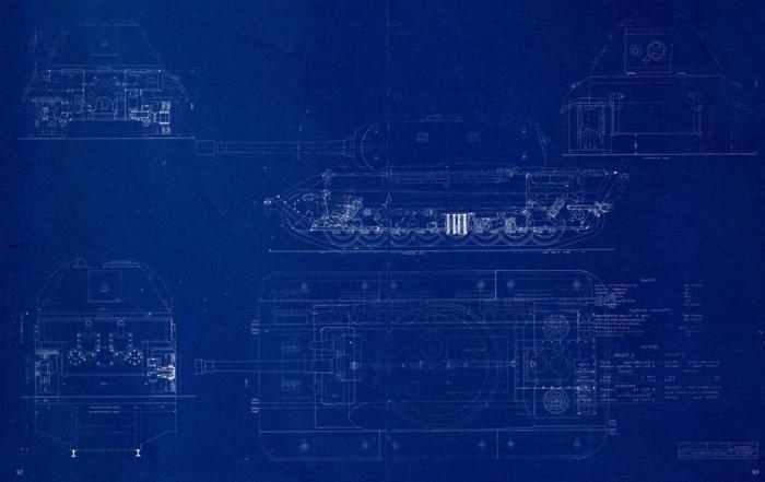 Чертёж E-100, март 1944 года. Стоит заменить катки на те, что использовались на Tiger II, — и в итоге получится Tiger-Maus по состоянию на декабрь 1942 года - Сотый лишний | Военно-исторический портал Warspot.ru