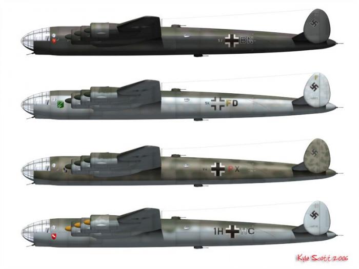 Варианты профилей Messerschmitt Me-264 Amerika