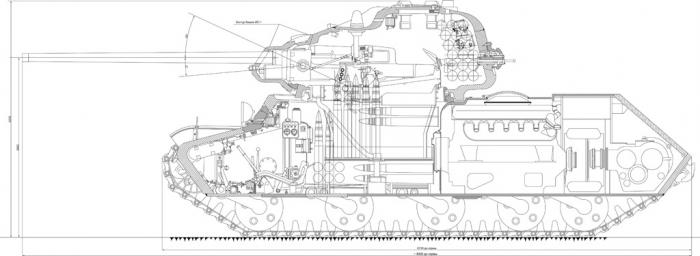 Проект установки 85-мм танковой пушки С-31 в измененную башню ИС-1, май 1943 года