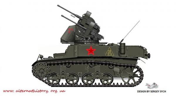 Альтернативный но неожиданно вполне реальный ЗСУ на шасси танка М3A1