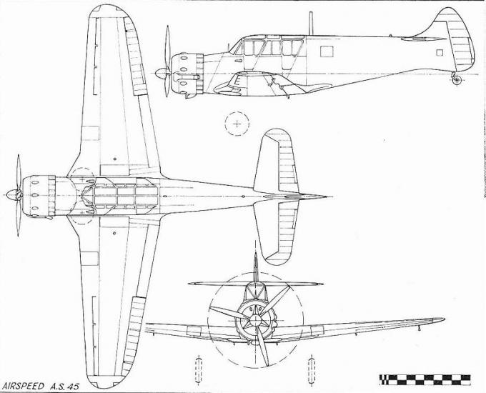 Опытный учебно-тренировочный самолет Airspeed AS.45 Cambridge. Великобритания