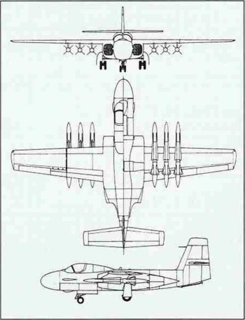 схемы проекта палубного истребителя-перехватчика Douglas F6D Missileer