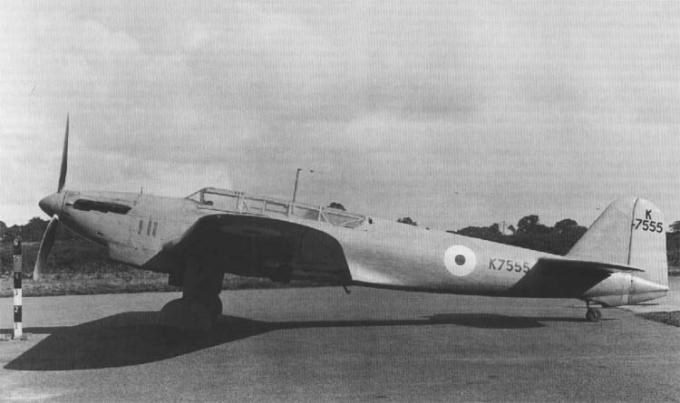 Опытный легкий бомбардировщик Fairey P.4/34. Великобритания