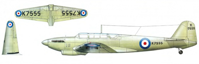 Опытный легкий бомбардировщик Fairey P.4/34. Великобритания
