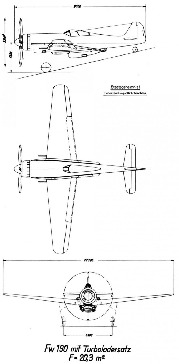 Опытный высотный истребитель Focke-Wulf FW 190 Höhenjäger 2. Германия