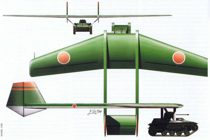 Проект Kuro-Sha (легкий танк So-Ra и планер Maeda Ku-6). Япония