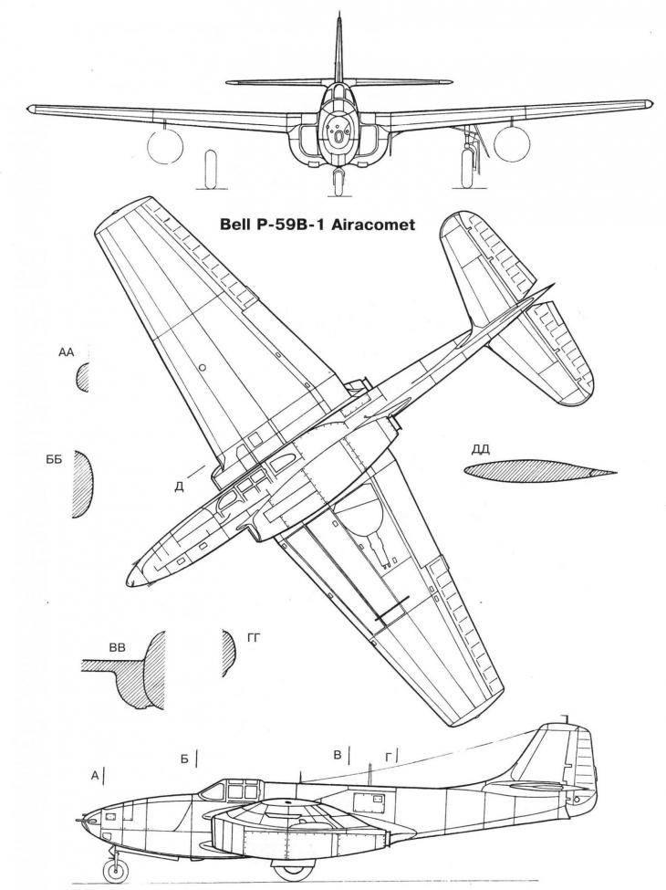 Реактивный первенец фирмы «Белл». Bell P-59A Airacomet. США
