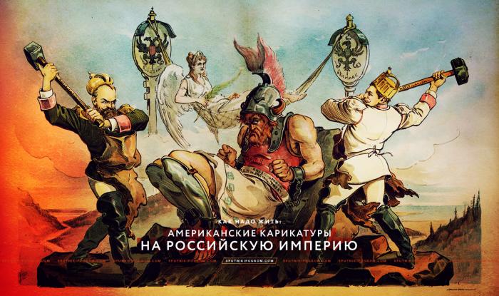 Американские карикатуры 19-20 веков на Россию.